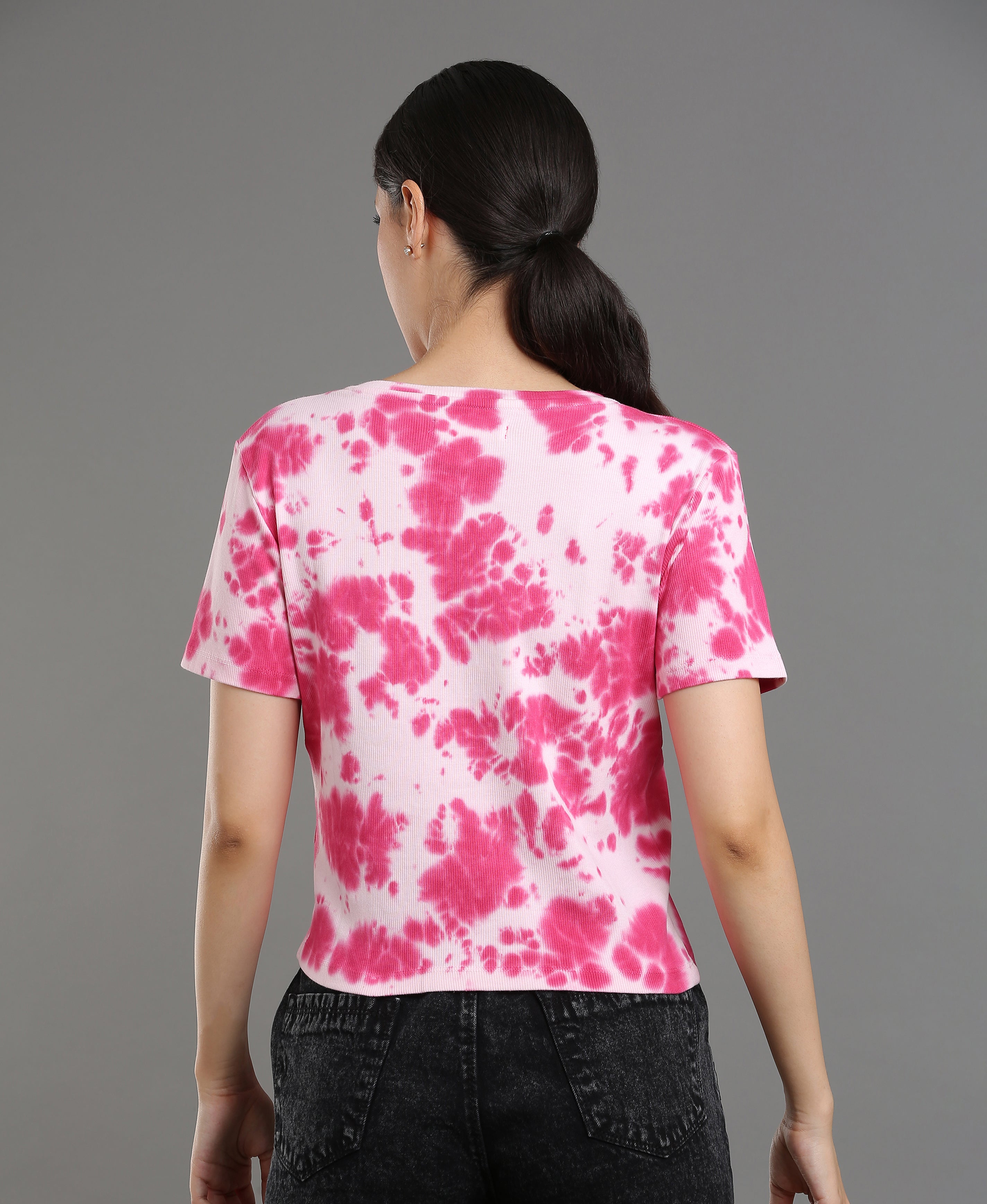 Blush Rib Knit Tee For Women