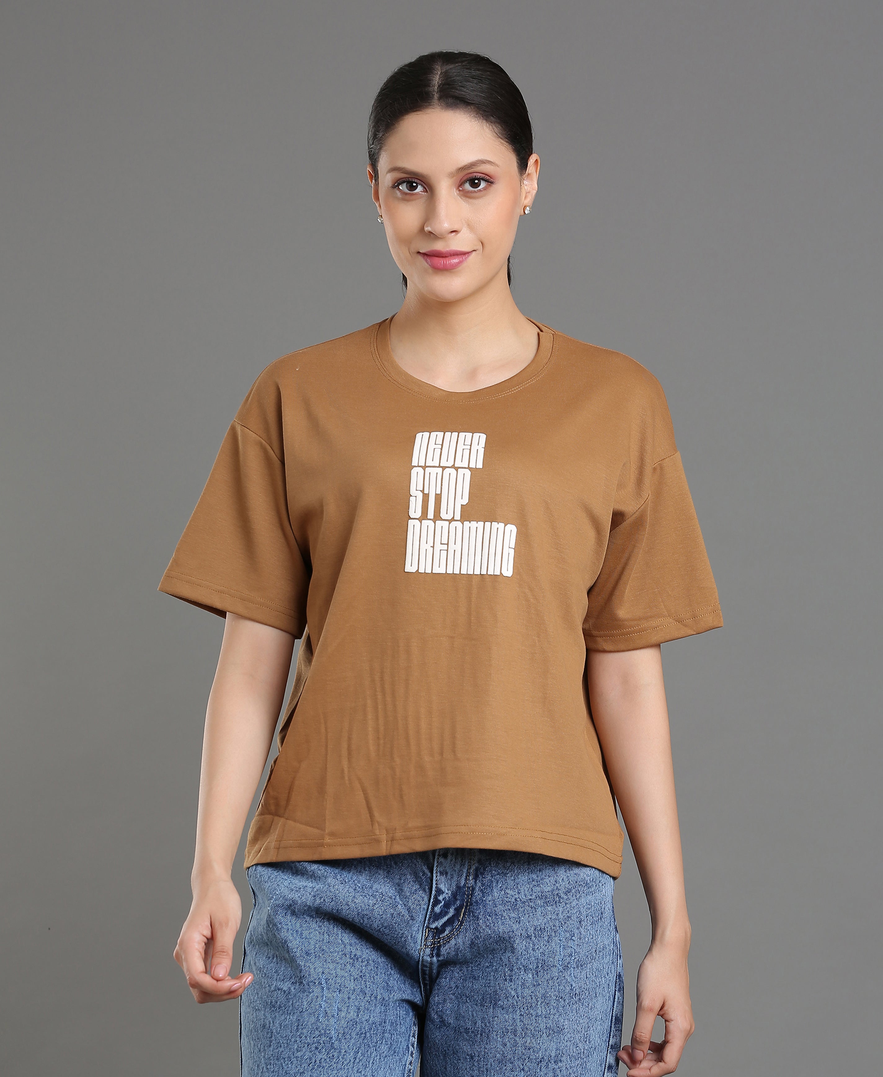 Mocha Matty Oversized Tee For Women