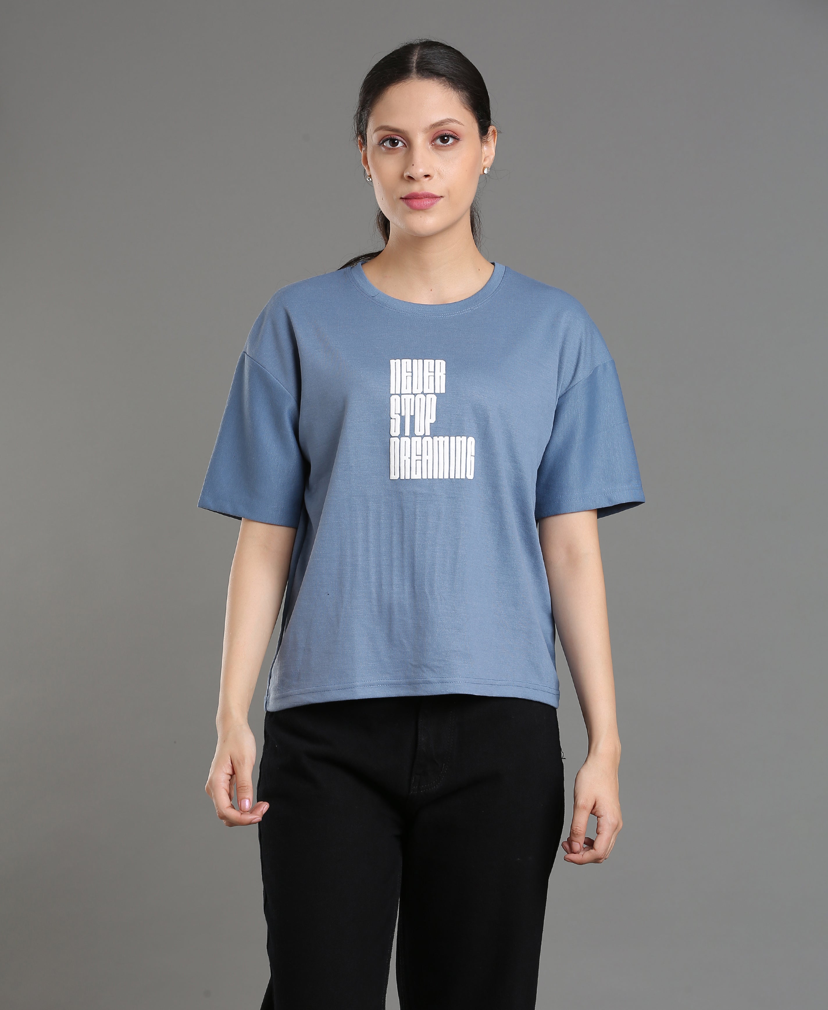 Denim Matty Oversized Tee For Women