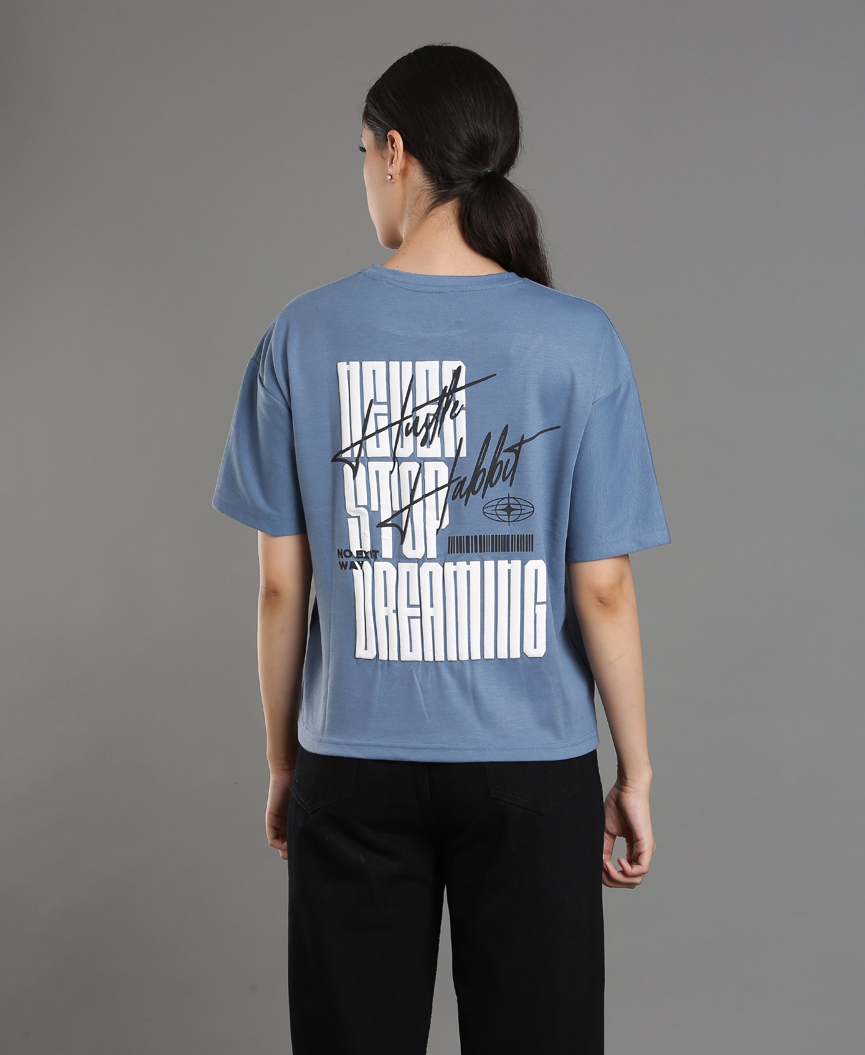 Denim Matty Oversized Tee For Women