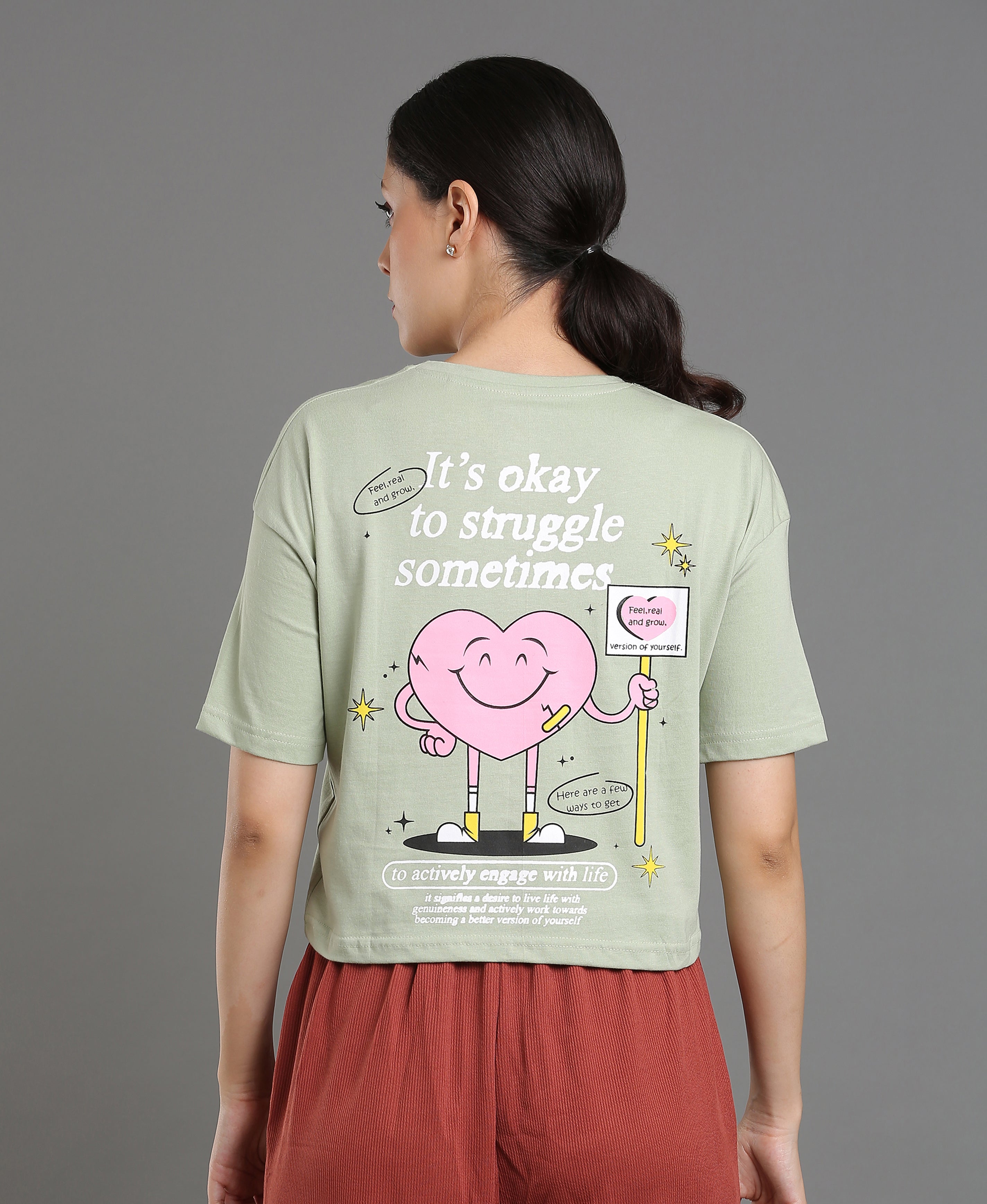 Pistachio Jersey Loose Tee For Women