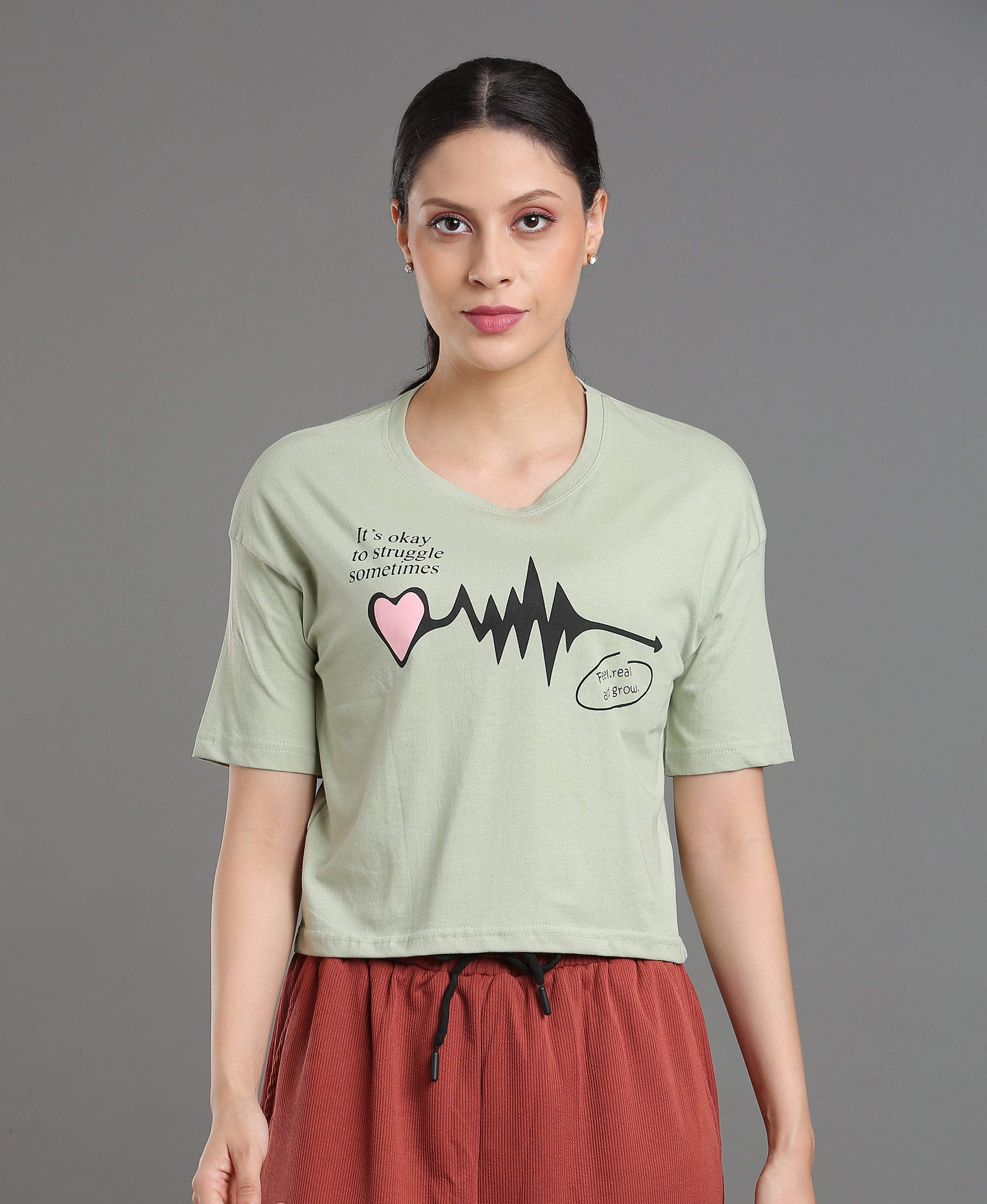 Pistachio Jersey Loose Tee For Women