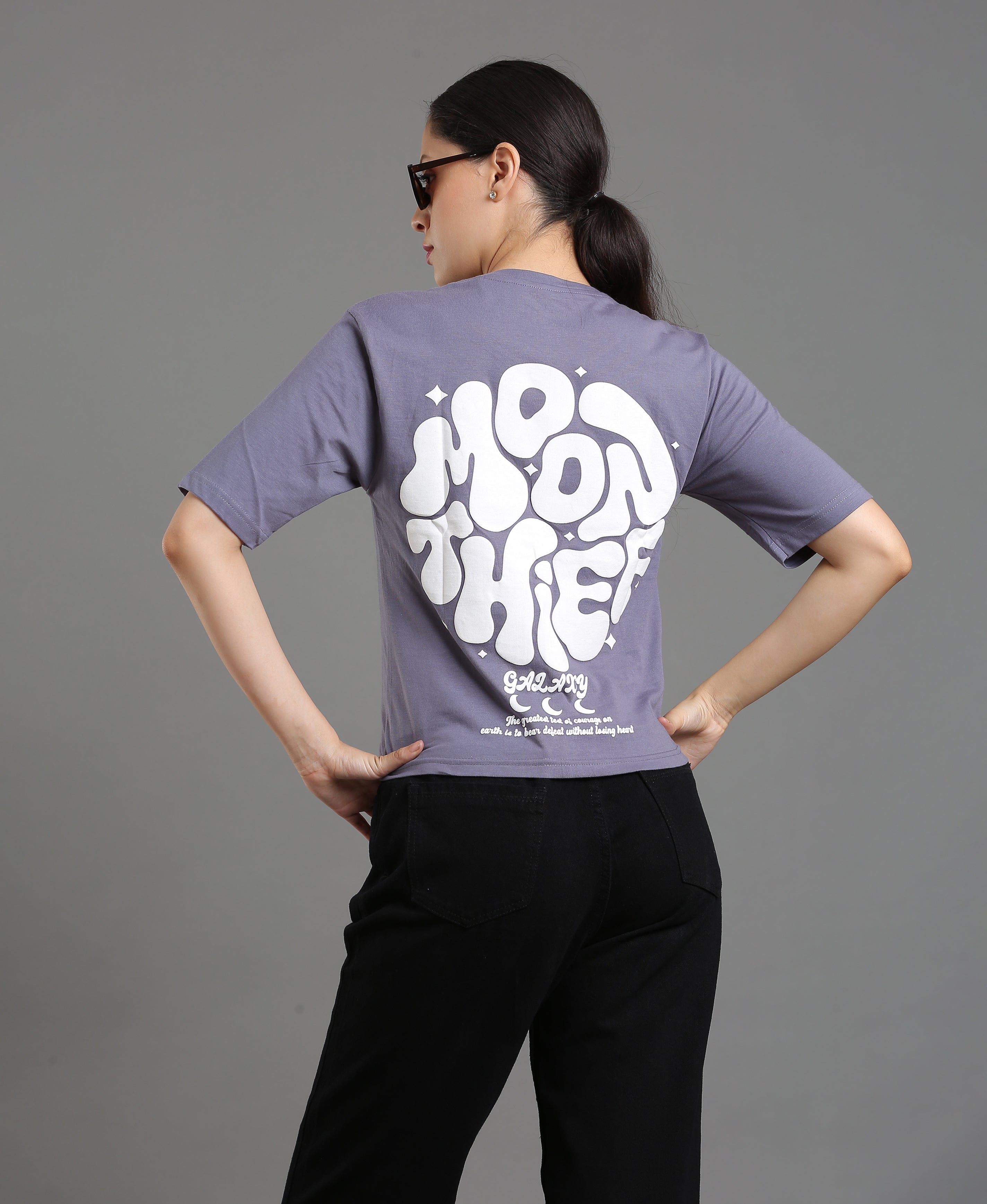 Denim Jersey Baggy Tee For Women