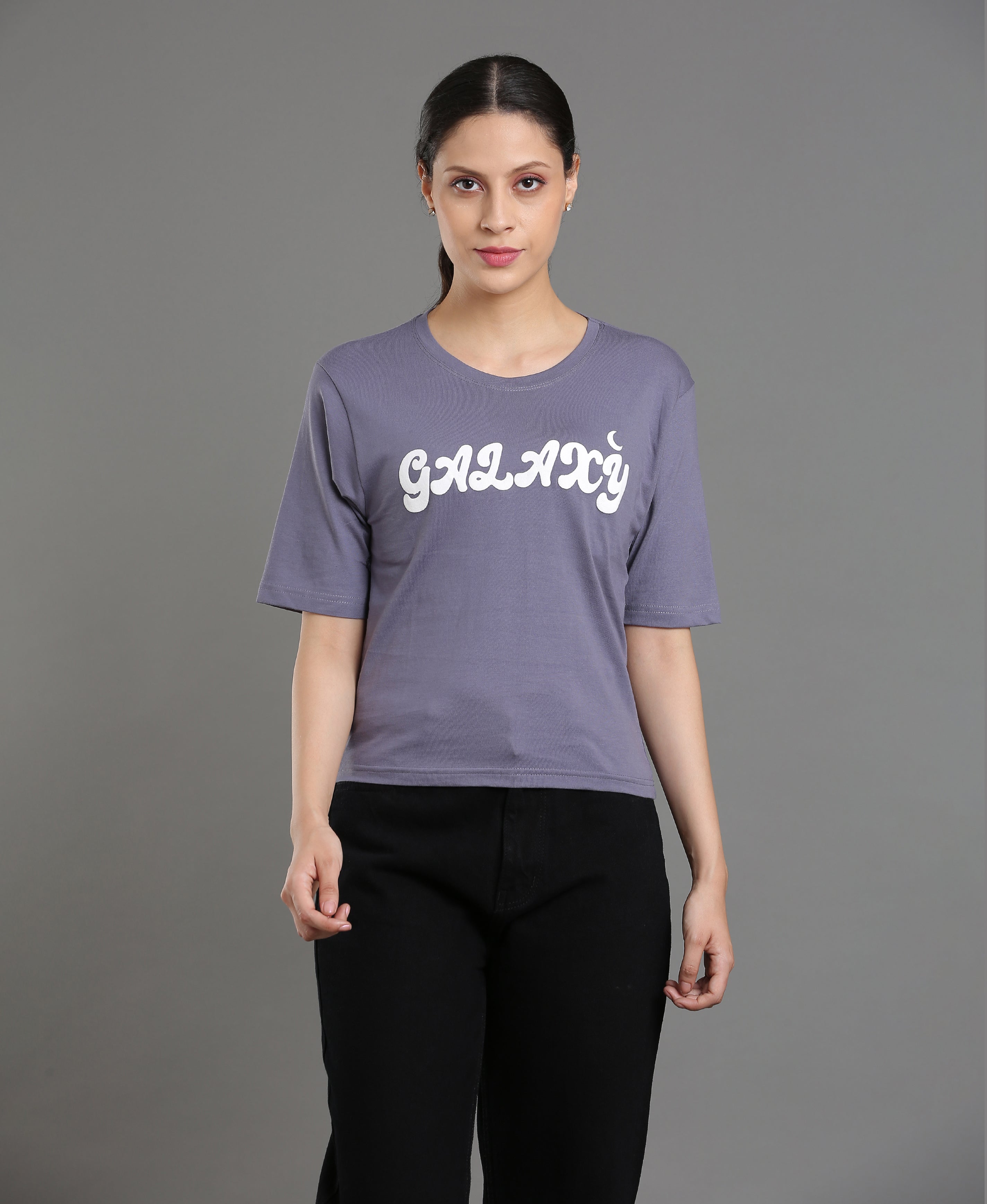 Denim Jersey Baggy Tee For Women