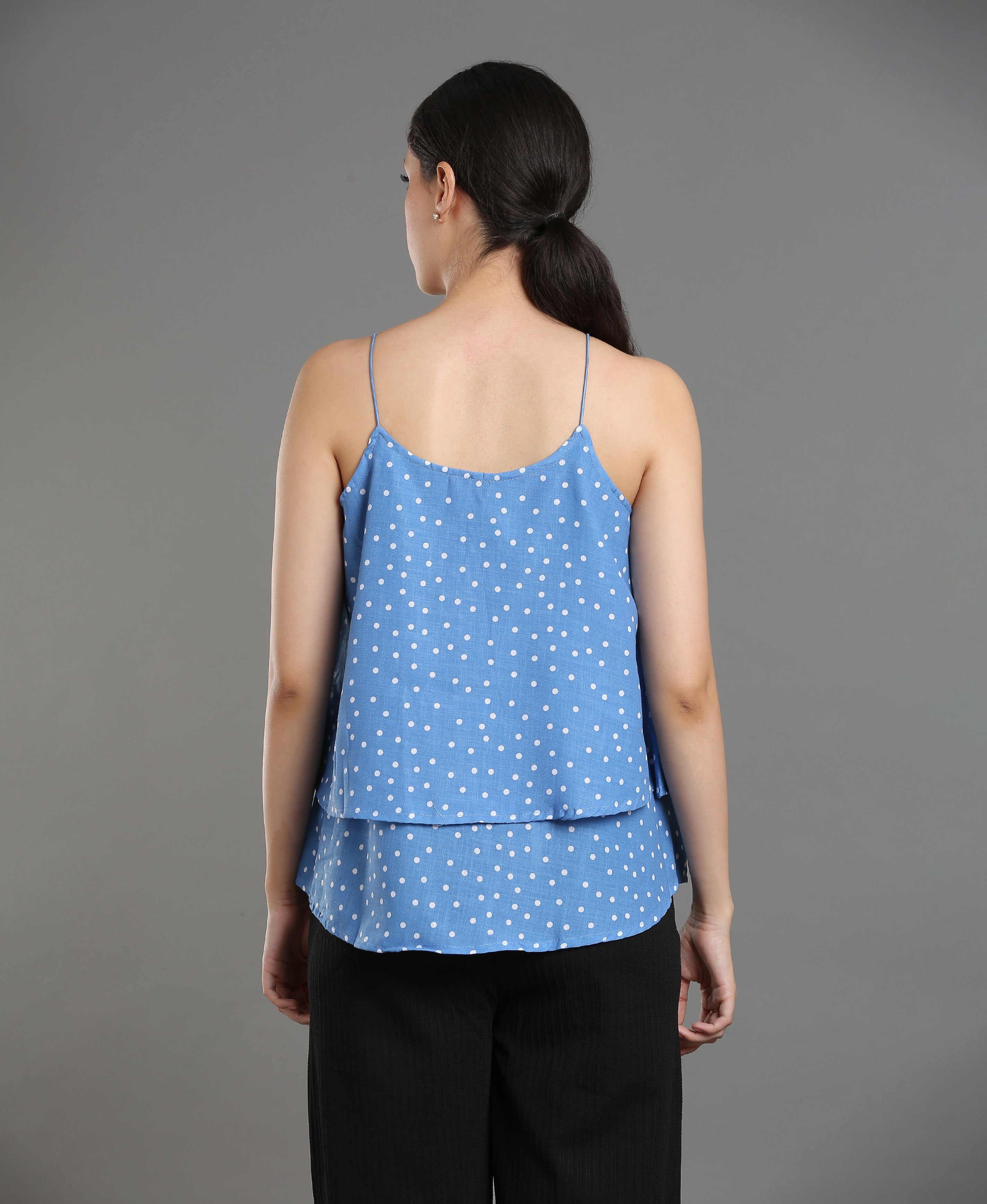 Sky Dot Georgette Top Top For Women
