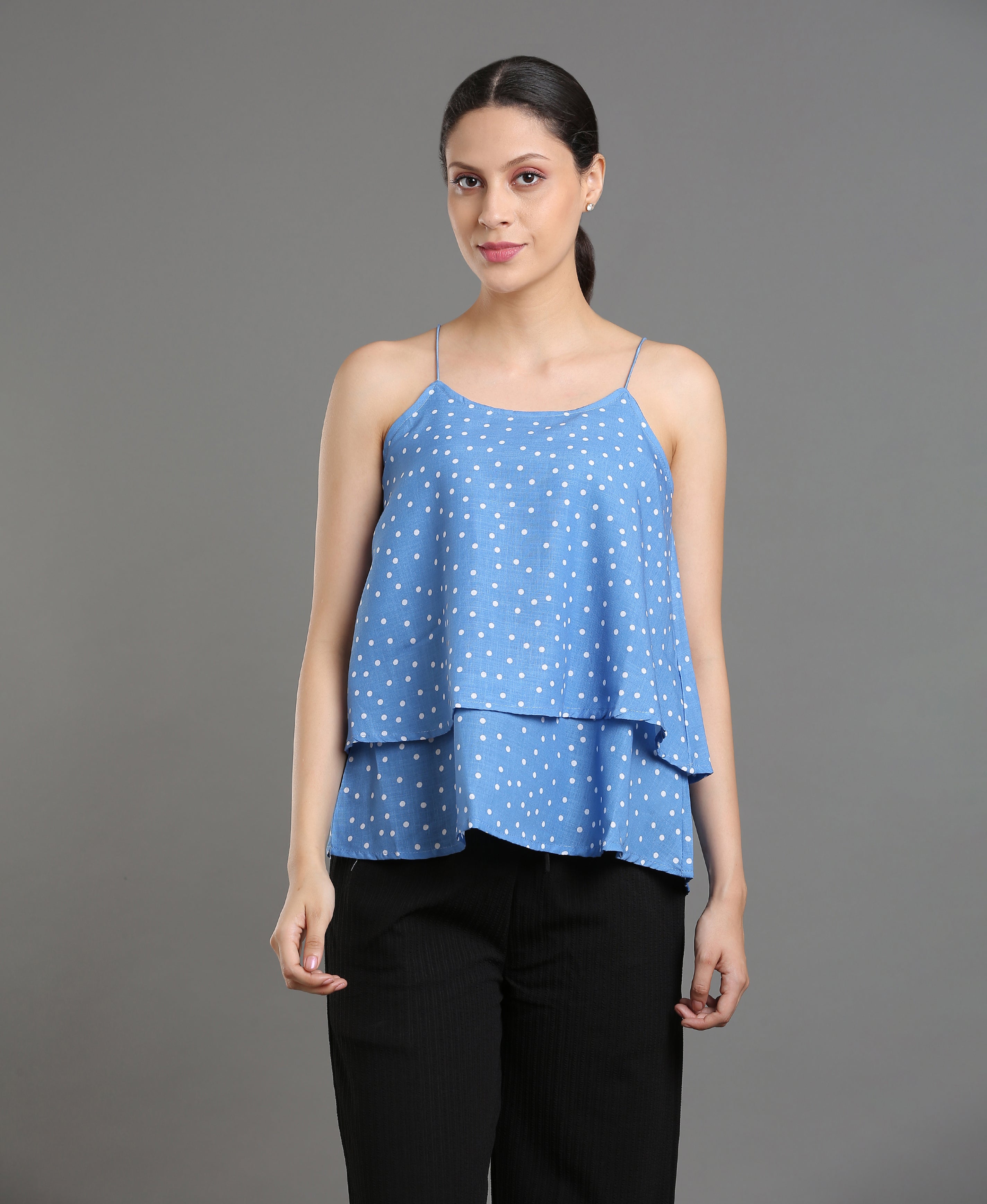 Sky Dot Georgette Top Top For Women